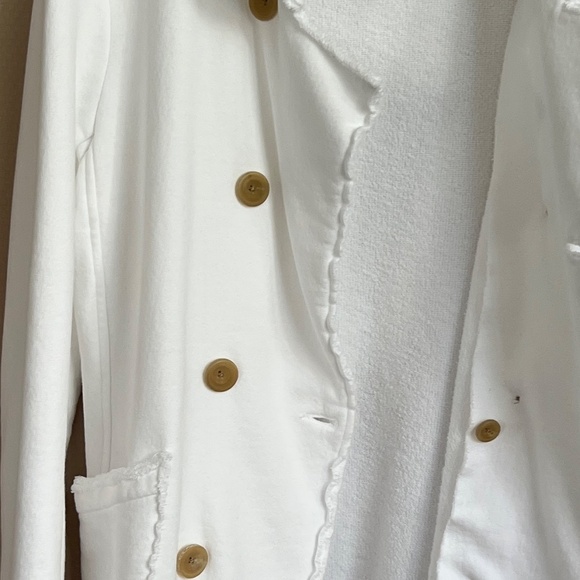 Frank & Eileen BELFAST Sweatshirt Peacoat Triple Fleece White Size M NWOT - Picture 7 of 13